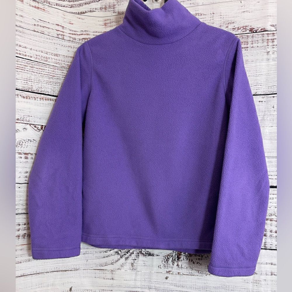 Hanna Andersson sweater Kids size 12 Fleece thermal Mock neck Purple pullover